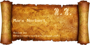 Marx Norbert névjegykártya