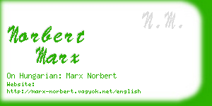 norbert marx business card